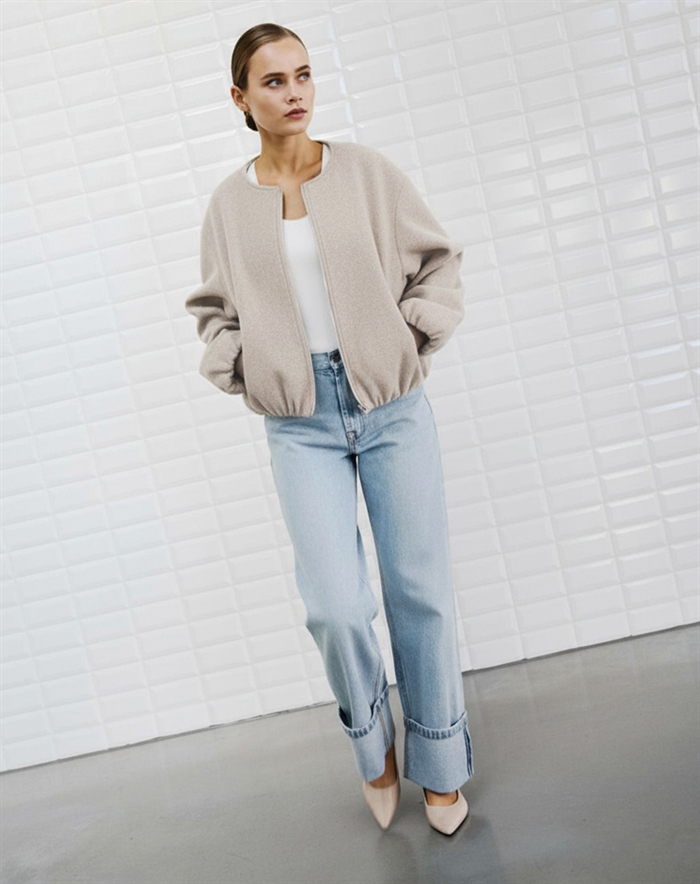 Withblack - WBLKennedy Bomber Jakke - Taupe Melange