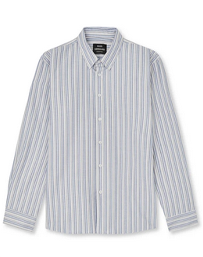 Mads Nørgaard - Oxford Sune Stripe Skjorte - Bright Cobalt 
