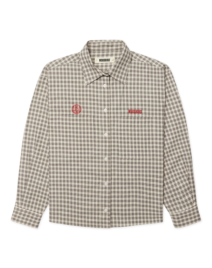 Woodbird - WBLing Embrodery Check Skjorte - Off White 