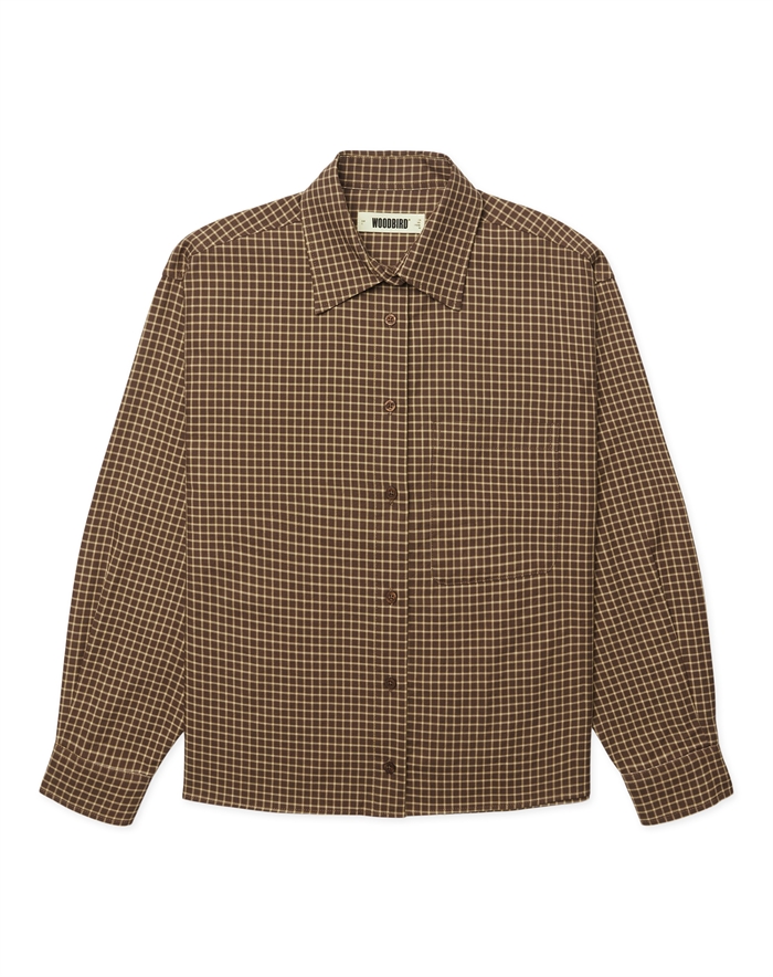 Woodbird - WBLing Man Check Skjorte - Brown-Honey