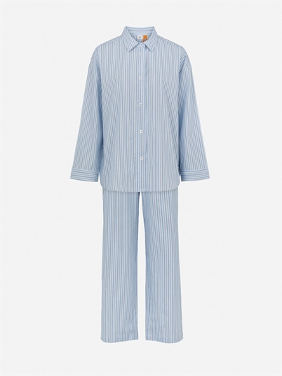 Becksondergaard Stripel Pyjamas Sæt Clear Blue Sky-Shop Online Hos Blossom
