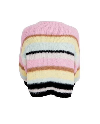 Black Colour Bckarma Stiped Cardigan Soft Pastel-Shop Online Hos Blossom