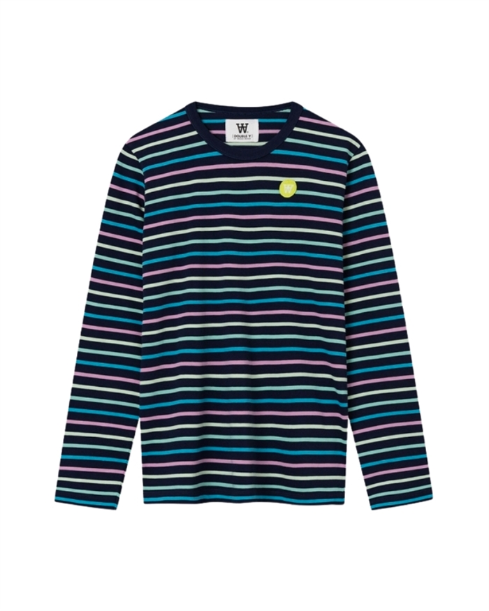 Moa Stripe Long Sleeve T-Shirt Navy Stripes - Shop Online Hos Blossom
