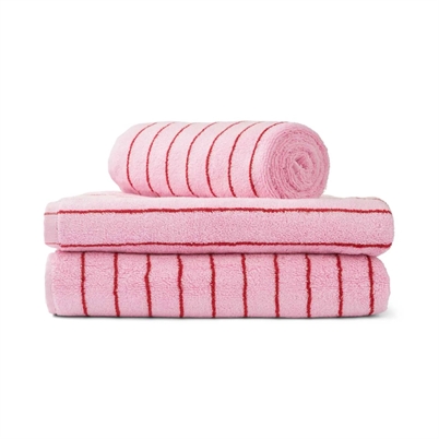 Bongusta Naram Bath Håndklæde Baby Pink & Red-Shop Online Hos Blossom