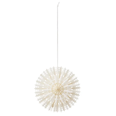 Bungalow Paper Ornament Crystal White 21 cm-Shop Online Hos Blossom