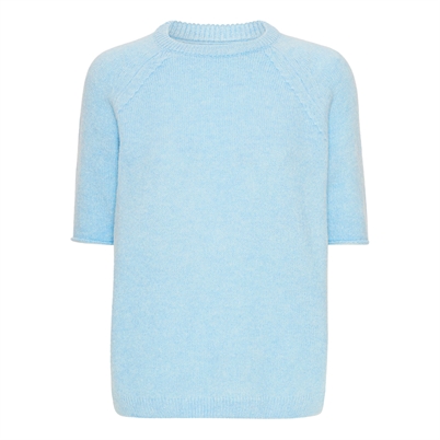 Comfy Copenhagen Nice And Soft Short Sleeve Strik Light Blue-Shop Online Hos blossom