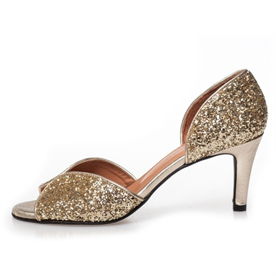 Copenhagen Shoes My Diamonds Stiletter Gold Glitter-Shop Online Hos Blossom