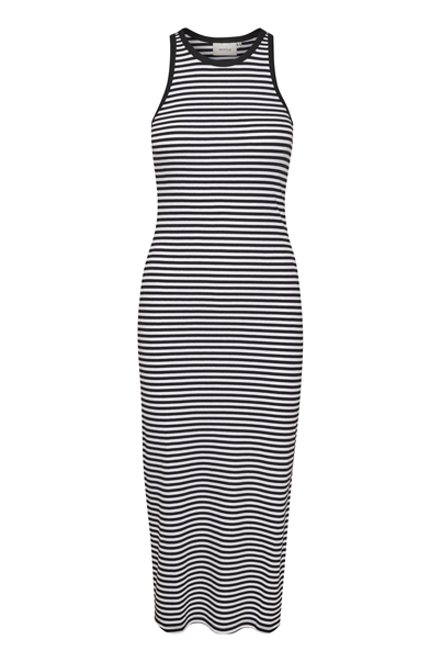 Gestuz Drewgz Striped Long Kjole Black White Stripe Shop Online Hos Blossom