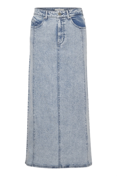 Gestuz Janicegz Lang Nederdel Washed Mid Blue-Shop Online Hos Blossom