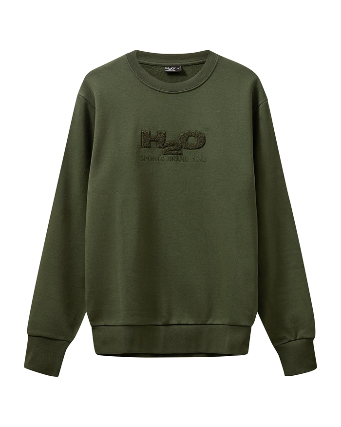 H2O Logo O\'neck Sweatshirt Army-Shop Online Hos Blossom