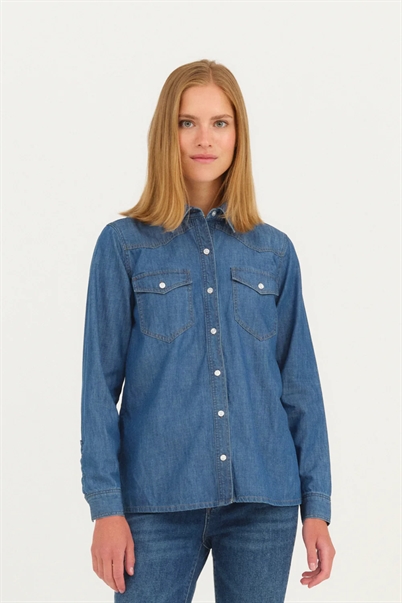 Ivy Copenhagen Ora Skjorte Denim Blue-Shop Online Hos Blossom
