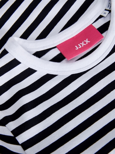 JJXX Jxgigi Str SS T-shirt Bright White Black-Shop Online Hos Blossom