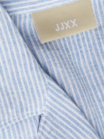 JJXX Jxraya Linen Blend Wrap Bluse Blue White-Shop Online Hos Blossom