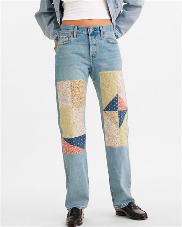 Levis 501 90\'s Jeans Medium Indigo Pattern Blue Shop Online Hos Blossom