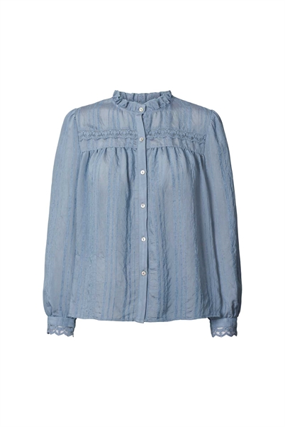 Lollys Laundry Airlie Skjorte Dusty Blue-Shop Online Hos Blossom