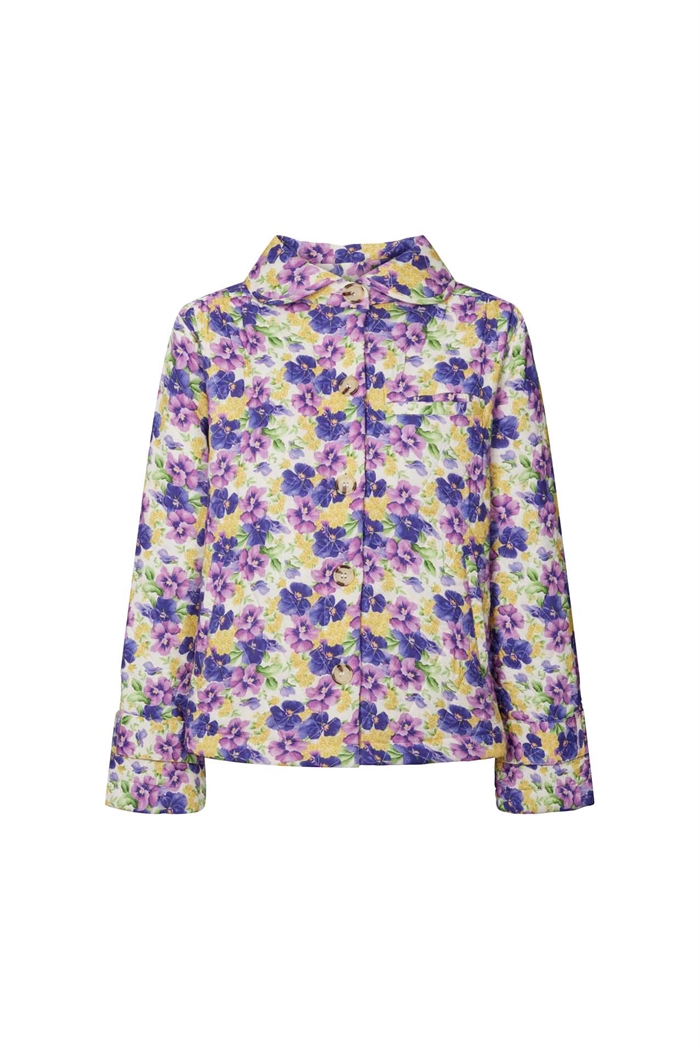 Lollys Laundry Viola Quiltet Jakke Flower Print - Shop Online Hos Blossom