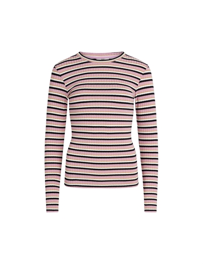 Mads Nørgaard Tuba Bluse Stripe Pink Lavender Shop Online Hos Blossom