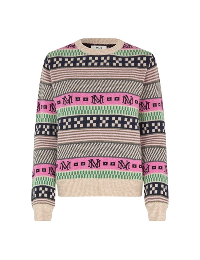 Mads Nørgaard Sonda Sweater Jacquard Multi-Shop Online Hos Blossom