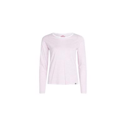 Mads Nørgaard Organic Jersey Stripe Tenna Bluse Orchid Brilliant White - Shop Online