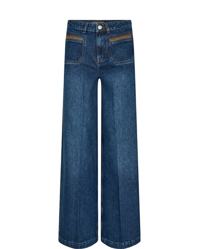 Mos Mosh MMColette Sassy Jeans Blue Long Shop Online Hos Blossom