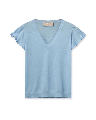 Mos Mosh MMGanna Knit T-shirt Cashmere Blue Shop Online Hos Blossom