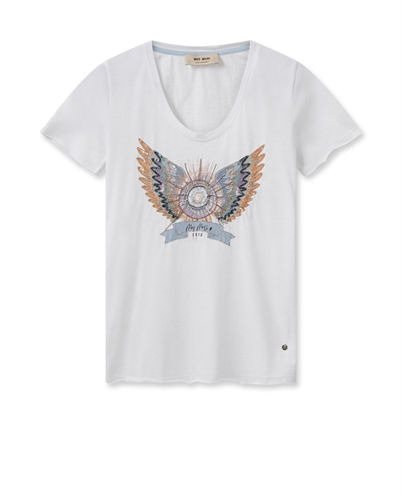 Mos Mosh MMGethi Deco T-shirt White-Shop Online Hos Blossom