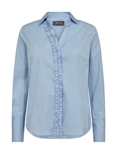 Mos Mosh MMSybel Satin Skjorte Cashmere Blue-Shop Online Hos Blossom