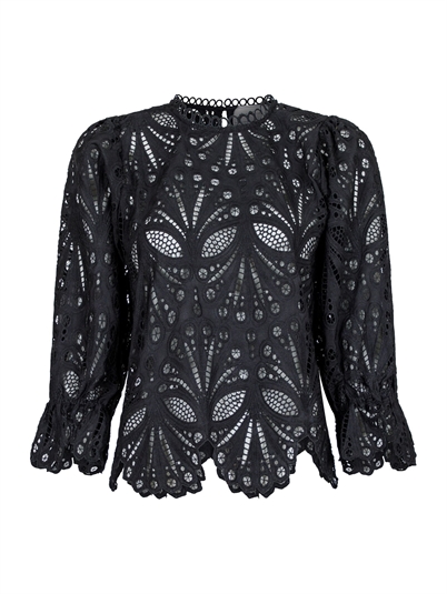 Neo Noir Adela Embroidery Bluse Black-Shop Online Hos Blossom