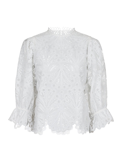 Neo Noir Adela Embroidery Bluse Off White-Shop Online Hos Blossom