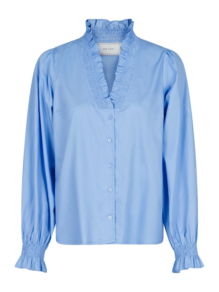 Brielle Solid Skjorte Sky Blue - Shop Neo Noir Her