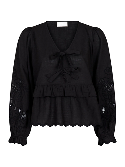 Neo Noir Eden Embrodery Bluse Black-Shop Online Hos Blossom