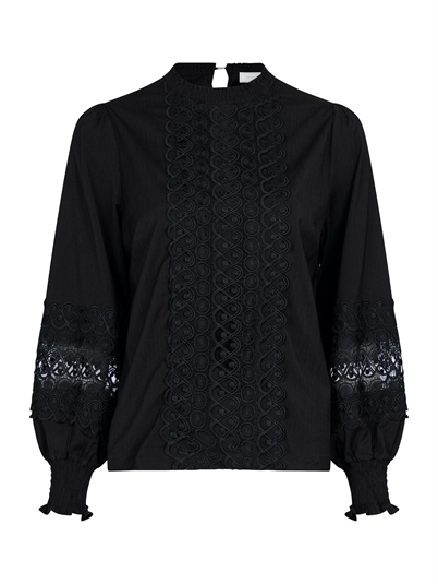 Neo Noir Katie Embroidery Bluse Black Shop Online Hos Blossom