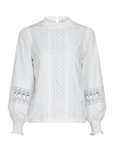 Neo Noir Katie Embroidery Bluse Off White Shop Online Hos Blossom