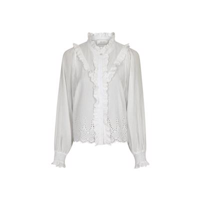 Neo Noir Nusan Embroidery Bluse White - Shop Hos Blossom