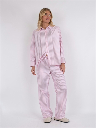 Neo Noir Sonar Multi Stripe Bukser Light Pink Shop Online Hos Blossom