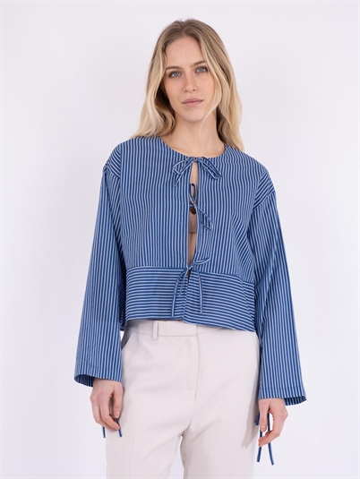 Wanda Stripe Skjorte Blue - Shop Neo Noir Nyhed