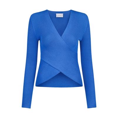 Neo Noir Italy Solid Knit Bluse Blue - Shop Online