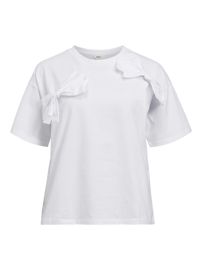 Object Objklara Bow T-shirt White Shop Online Hos Blossom