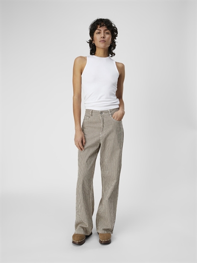Object Objmoji Wide Long Jeans Sandshell Brown - Shop Online