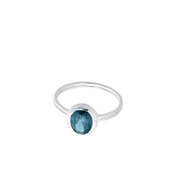 Pernille Corydon Hellir Blue Ice Ring Sølv 