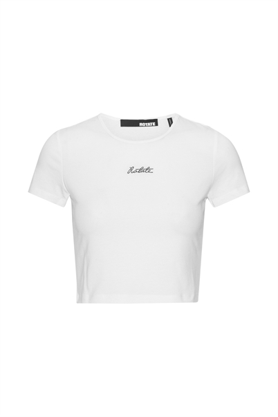 Rotate Birger Christensen Logo Cropped T-shirt Bright White Shop Online Hos Blossom