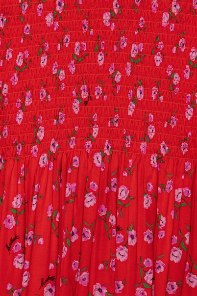 Rotate Birger Christensen Printed Puff Sleeve Kjole High Risk Red