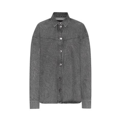 Rotate Birger Christensen Rhinestone Denim Skjorte Grey Denim Shop Online Hos Blossom