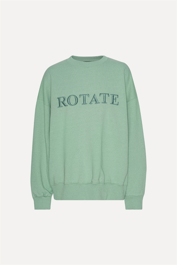 Rotate Sunday Sweat Logo Crewneck Sweatshirt Granite Green Shop Online Hos Blossom