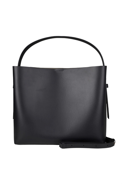Second Female Leata Maxi Leather Taske Black Silver-Shop Online Hos Blossom
