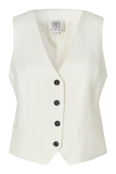Second Female Lino Vest Antique White Shop Online Hos Blossom