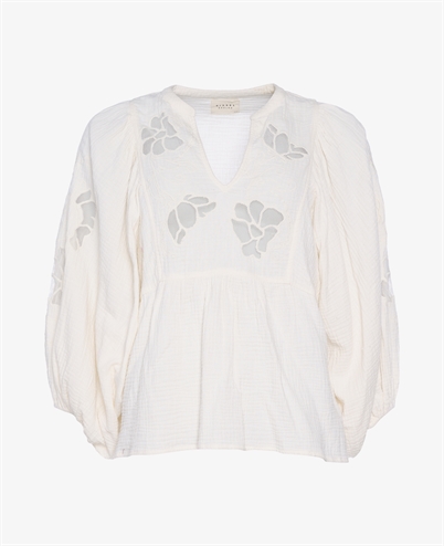 Sissel Edelbo Evelyn Organic Cotton Bluse Off White-Shop Online Hos Blossom