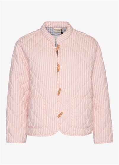 Sissel Edelbo Remi Quilted Organic Cotton Jakke Pink Stripe-Shop Online Hos Blossom