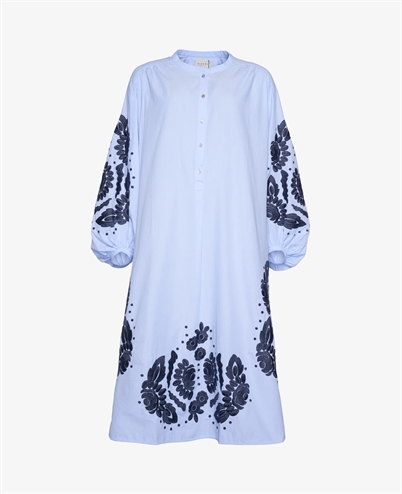 Sissel Edelbo Rikke Organic Cotton Shirt Kjole Blue Chambrey Shop Online Hos Blossom