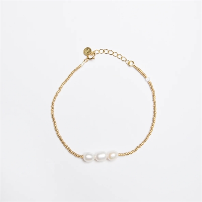 Sorelle Jewellery 3 Pearls Armbånd Guld Shop Online Hos Blossom